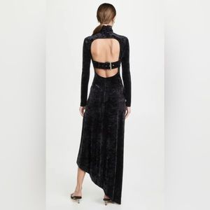 A.L.C. Brielle Stretch Velvet Open Back Long Sleeve Dress 00